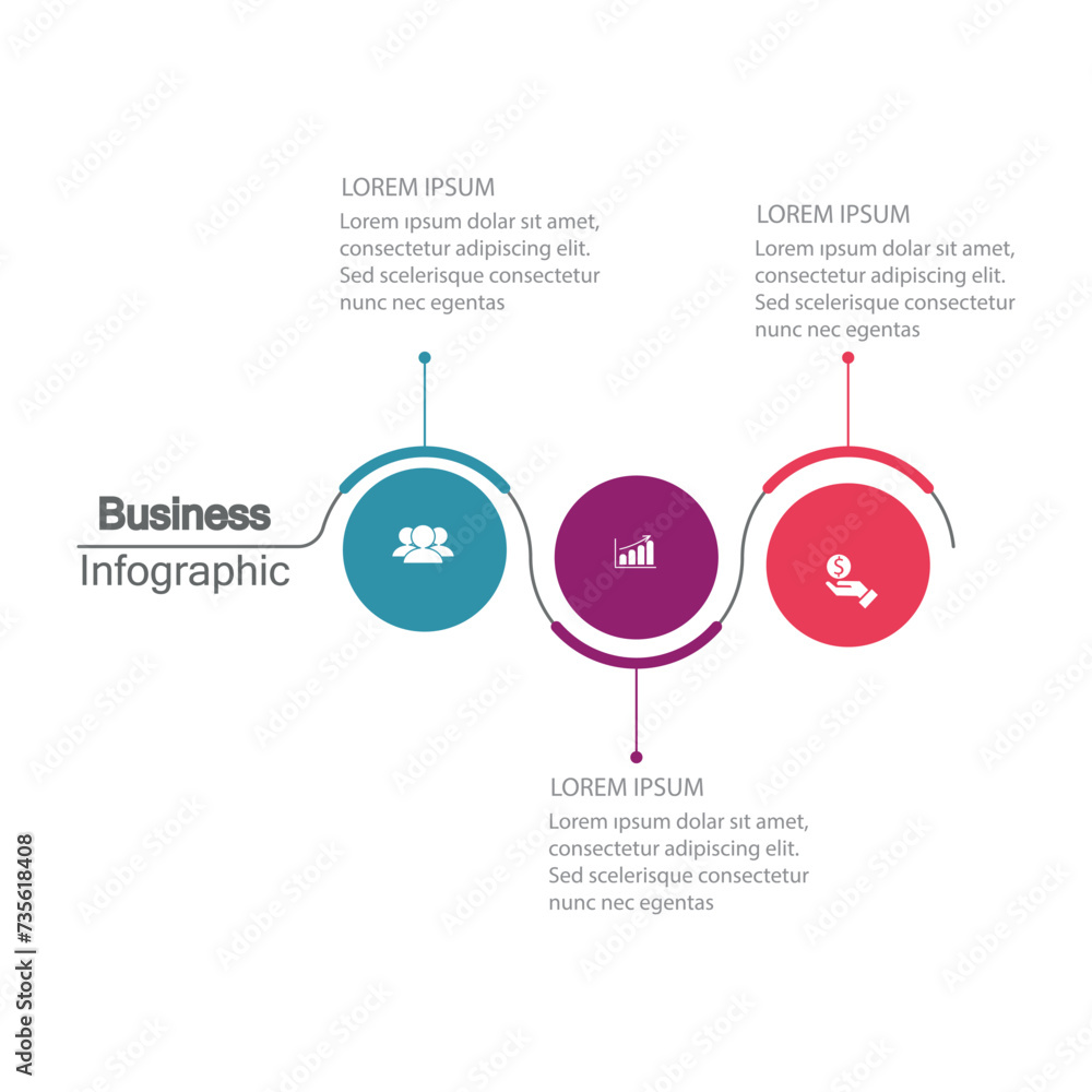 Naklejka premium Infographic vector, graph. presentation. Business concepts, parts, steps, processes. Visualization of infographic data. Startup template. - Vector 