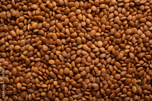 Brown raw buckwheat grains. Copy space for text. Background, pattern, texture.