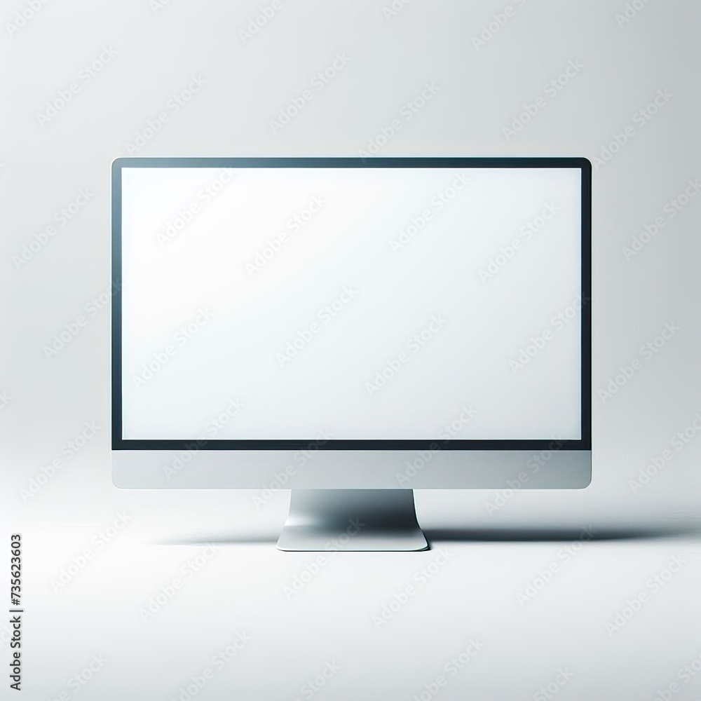 Empty clean white lcd or led monitor with black frame isolated on white Empty clean white lcd or led monitor with black frame isolated on white