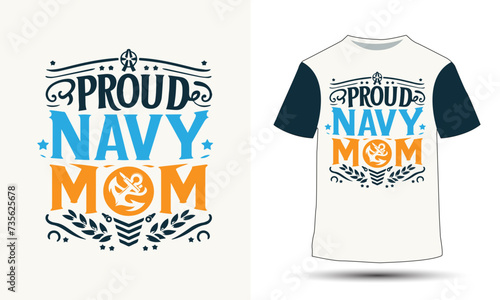 Proud navy mom mothers day t-shirt design