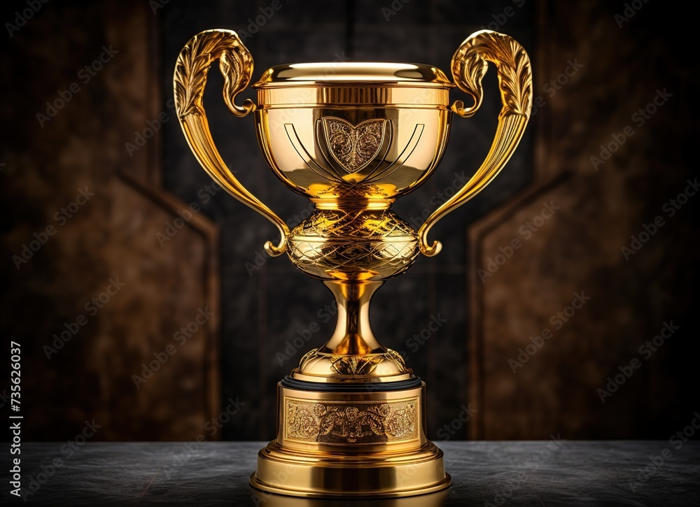 Champion golden trophy cup background Champion golden trophy cup background