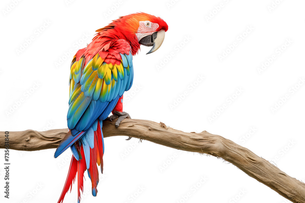 Obraz premium Vibrant Macaw Perched on a Branch