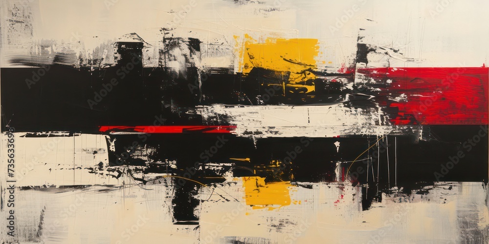 Obraz premium Vintage abstract in black, red, and white, reminiscent of classic design.