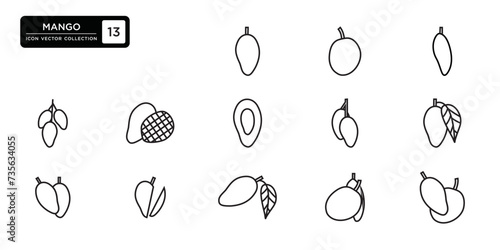Mango icon collection, vector icon templates editable and resizable.