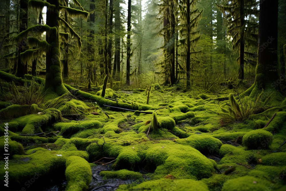 Obraz premium moss covered rocks.