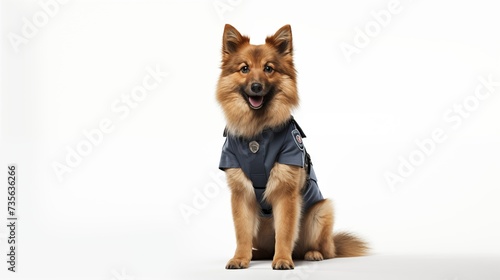 dog, Akita in police uniform