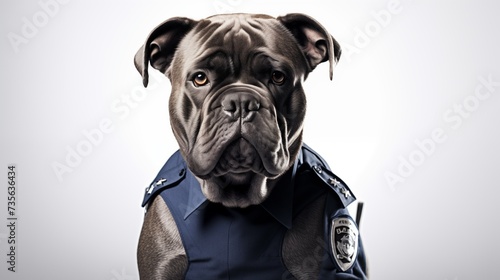 dog, Cane Corso in police uniform