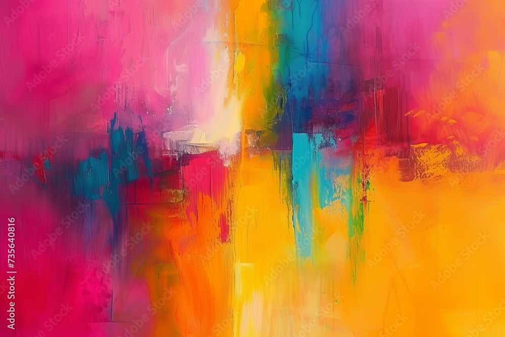 Abstract and vibrant painting Fantasy and artistic expression Colorful and creative concept