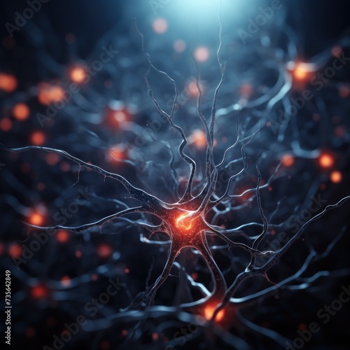 A close up of a neuron. Generative AI.