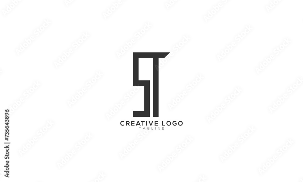 ST Abstract initial monogram letter alphabet logo design ST Abstract initial monogram letter alphabet logo design