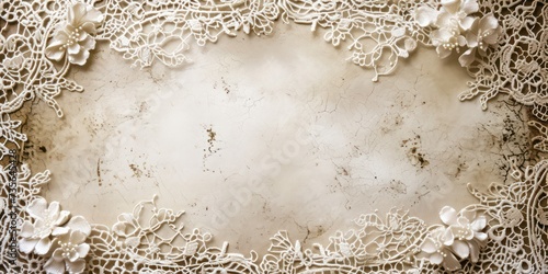 Soft vintage background adorned with a delicate lace pattern, evoking a sense of timeless elegance and nostalgic charm, reminiscent of past eras and treasured memories