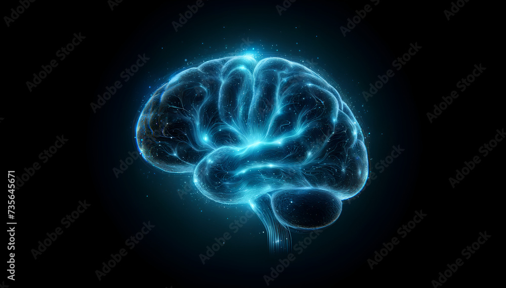 3D holographic brain illustration, glowing in the dark, symbolizing cutting-edge medical visualization.
Generative AI. 3D holographic brain illustration, glowing in the dark, symbolizing cutting-edge medical visualization.
Generative AI.