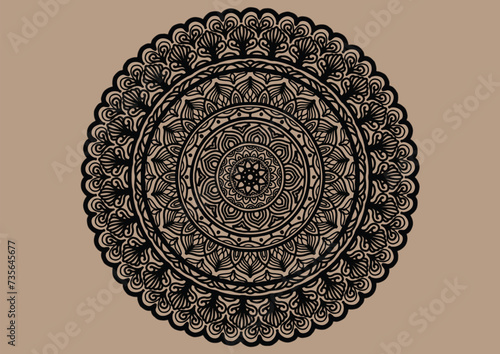 Flower mandala decorative element vintage oriental pattern Vector illustration Islam, Arabian, Indian, Moroccan, Spanish, Turkish, Pakistani, Chinese, mystical, Ottoman patterns, coloring book page.