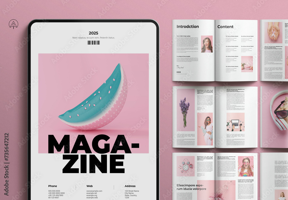 Minimal Magazine Template Stock Template | Adobe Stock