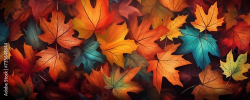 Autumn Leaves Background Banner. Generative AI