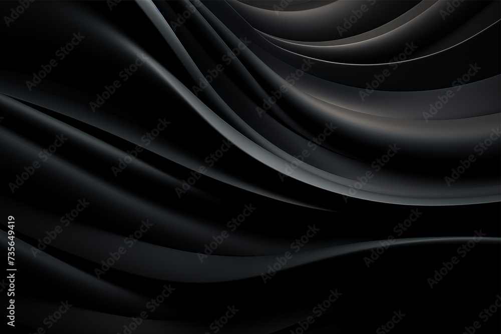 Fototapeta premium Black wave gradient color background. Black curve banner design. 