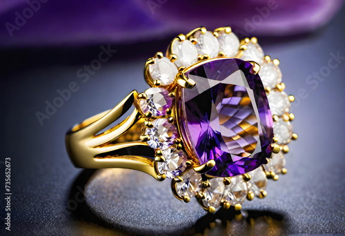 Amethyst Jewelry, Gemstone, Precious, Purple, Luxury, Fashion, Accessories, Necklace, Earrings, Bracelet, Ring, Glamour, Sparkle, Gem, Elegant, AI Generated