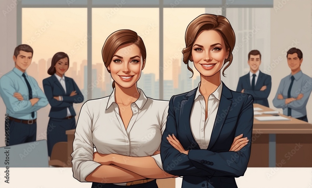 Smiling Bussinesswoman on blur office background Smiling Bussinesswoman on blur office background