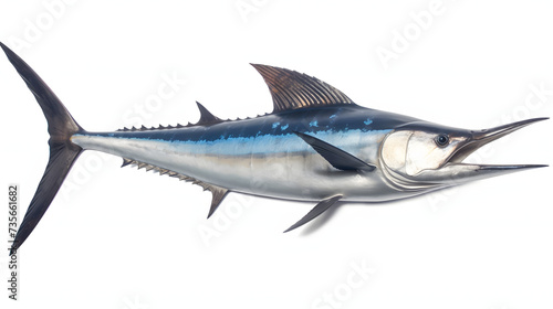 Blue Marlin, realistic, white background, png, transparent, illustration, gamefish, saltwater fish, generative ai