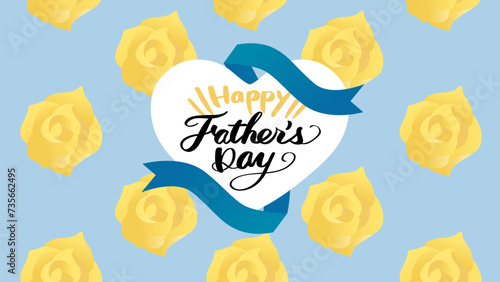 父の日の黄色いバラの花のベクターPOP