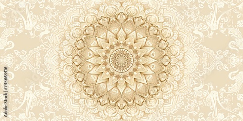 Intricate Kanok pattern against a beige backdrop, with the soft beige offering a gentle contrast to showcase the graceful and beautiful details of the pattern