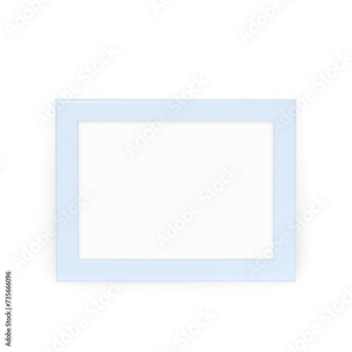 Close up view various size horizontal photo frame isolated on plain background.