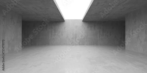 Abstract empty concrete interior. Minimalistic dark room design template photo