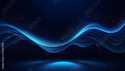 Blue Particle Wave Background Abstract Banner