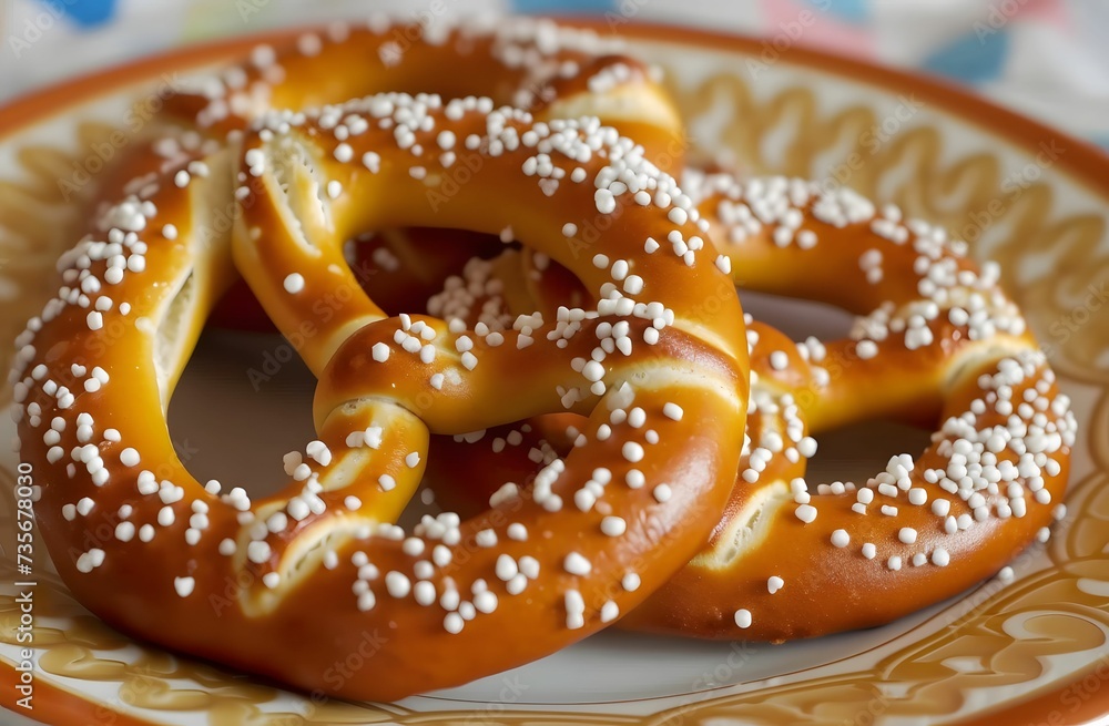 Sweet Delights on a Plate - Sprinkled Soft Pretzels Sweet Delights on a Plate - Sprinkled Soft Pretzels