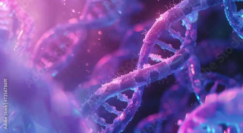 DNA Abstract: 3D Genetic Symbol on Blue Background