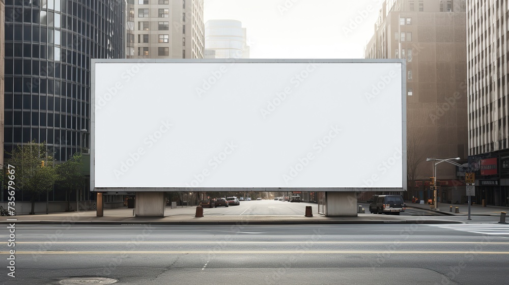 Blank billboard on the street. copy space for text. Image of white billboard. Blank billboard on the street. copy space for text. Image of white billboard.
