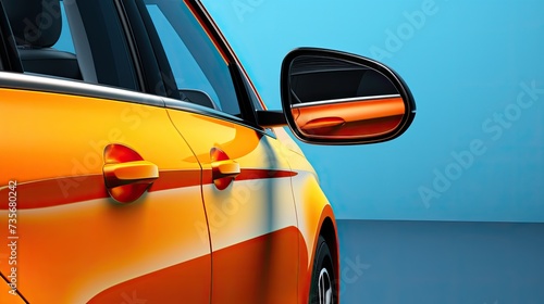 Blind spot detection technology, solid color background photo
