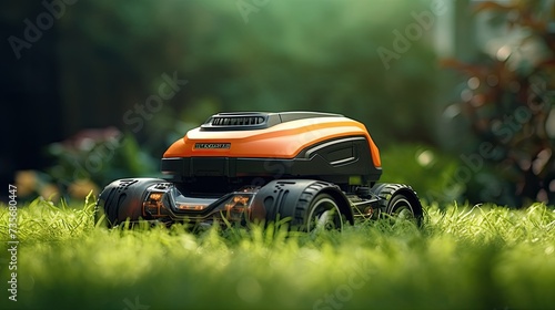 Robotic lawn mowers for effortless maintenance, solid color background