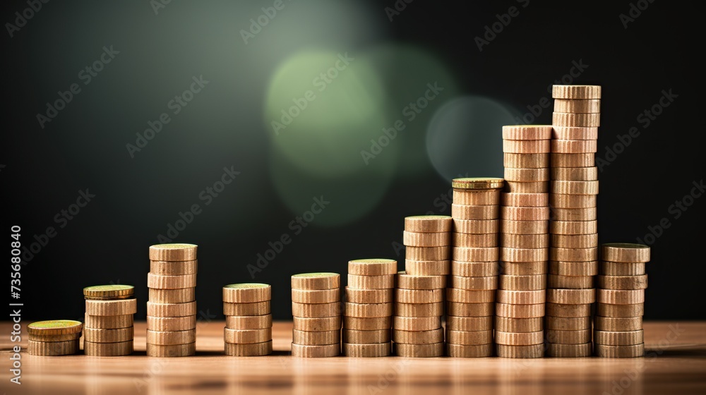 High price and tax rise concept. Arrow up sign on wooden cube blocks above stack of coins including copy space for text. High price and tax rise concept. Arrow up sign on wooden cube blocks above stack of coins including copy space for text.