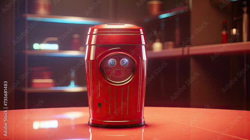 custom made wallpaper toronto digitalVoice activated robotic trash cans for hands free disposal, solid color background