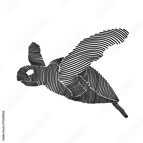 Simple line art illustration of a sea turtle 3