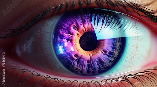 Teleophthalmology for eye care, solid color background