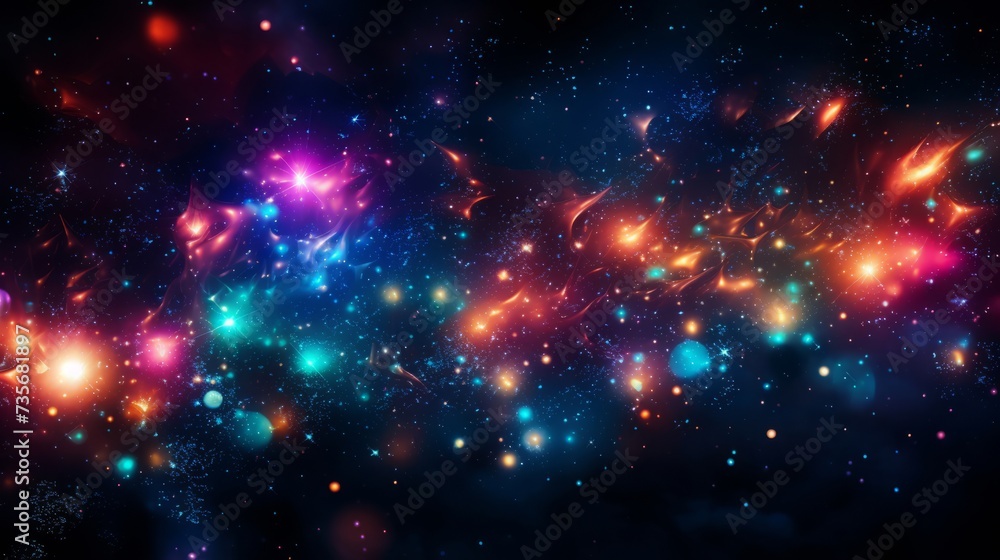 Obraz premium カラフルな夜空の背景素材,Generative AI AI画像