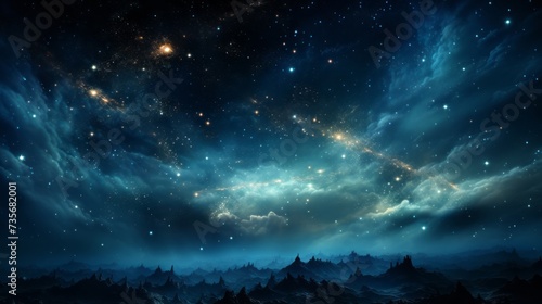 夜空の背景素材,Generative AI AI画像 © beeboys