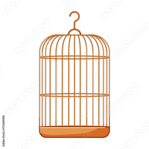 golden bird cage cartoon vector illustration © PikePicture