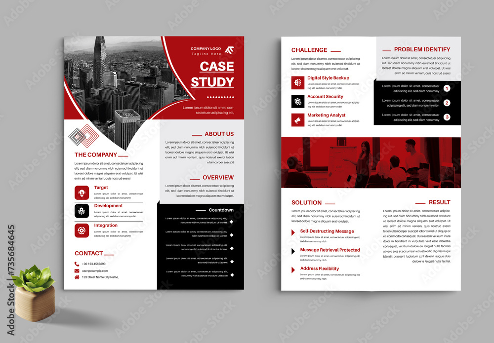 Business Case Study Design Template Stock Template | Adobe Stock
