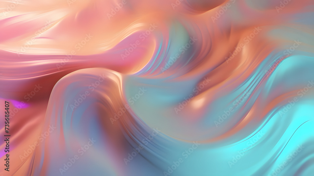 Obraz premium Digital color liquid gold foil gradient minimalist holographic horizontal poster background