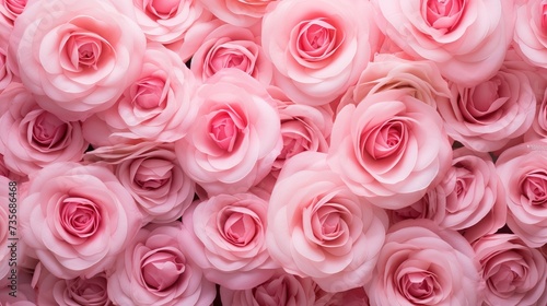 Pink Roses backdrop for wedding party and Valentine s day. Colorful flowers background and texture.