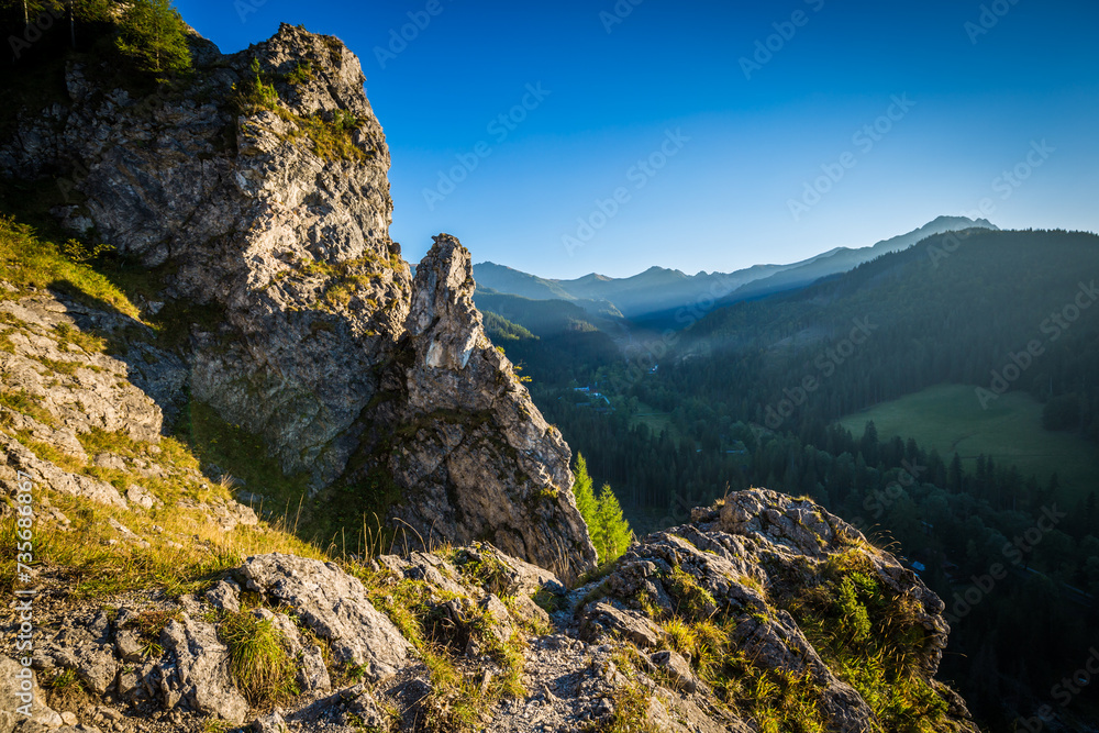 View of Tatra Mountains from hiking trail. Poland. Europe. - obrazy, fototapety, plakaty 