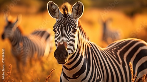 Zebra in the grass nature habitat, National Park of Kenya. Wildlife scene from nature, Africa © Elchin Abilov