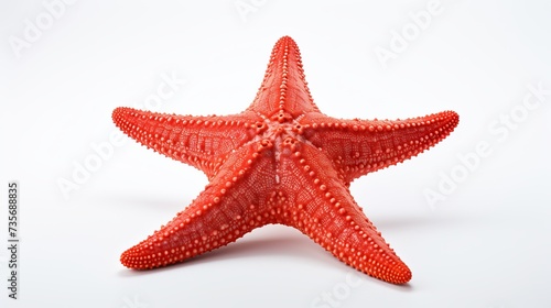 A red sea star isolated on white background