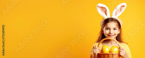 Easter Bunny holding a basket full of oranges and lemons, Fictional Character Created By Generated AI.