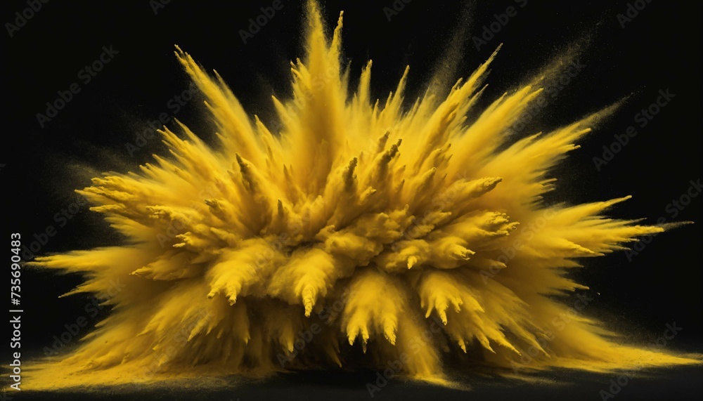 Volcanic Ash: Chaotic Burst of Yellow Powder (High Resolution)