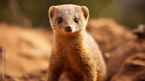 Captivating image of a mongoose captured in its natural habitat, displaying its curious and agile nature. Ideal for illustrating wildlife diversity, animal behavior, or nature conservation themes