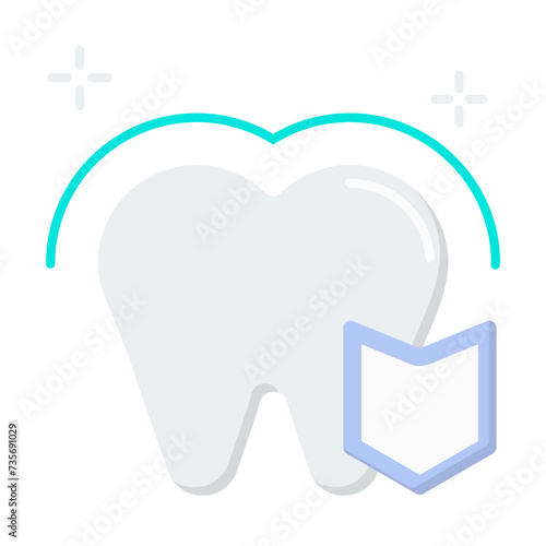 Enamel. Dental icon set - color Icon